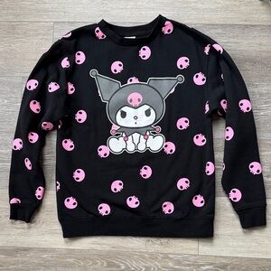 Kuromi by Sanrio Black Sweatshirt with Pink Kuromi Design